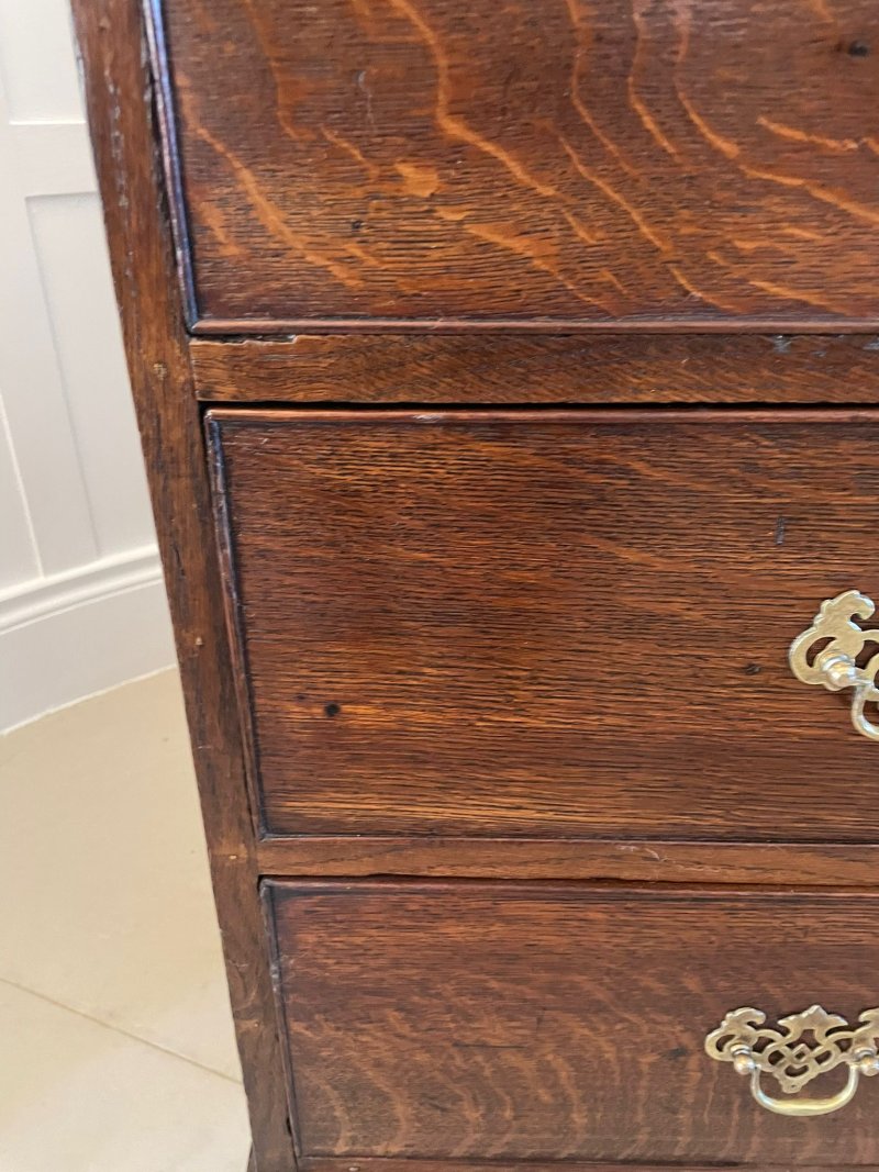 Antique George III Quality Oak Chest of Drawers - Image 9